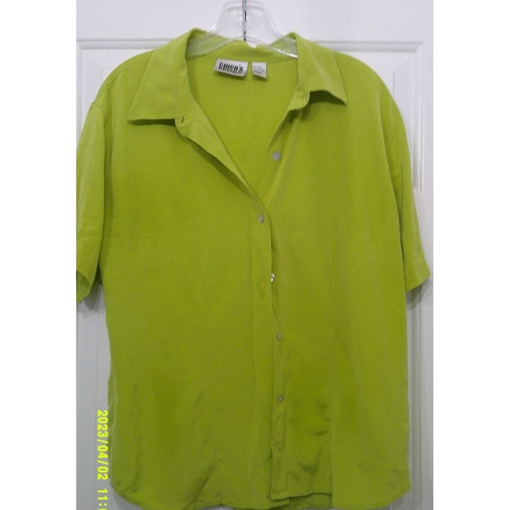 Chico's Design Silk Blouse Size 2 Plus Size * Work * Office * Church * C200 cc